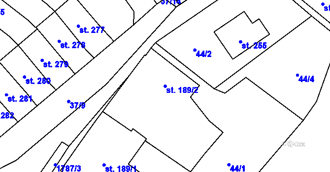 Parcela st. 189/2 v KÚ Předhradí u Skutče, Katastrální mapa