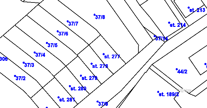 Parcela st. 277 v KÚ Předhradí u Skutče, Katastrální mapa