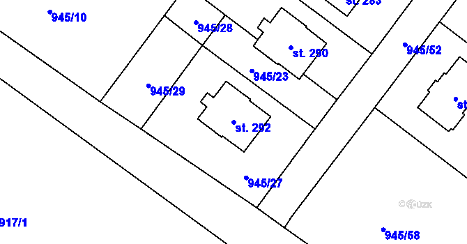 Parcela st. 292 v KÚ Předhradí u Skutče, Katastrální mapa