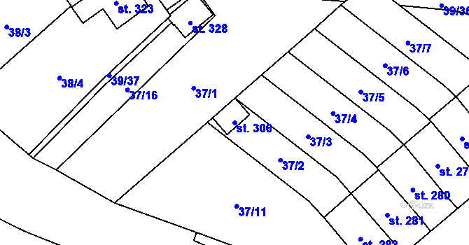 Parcela st. 306 v KÚ Předhradí u Skutče, Katastrální mapa