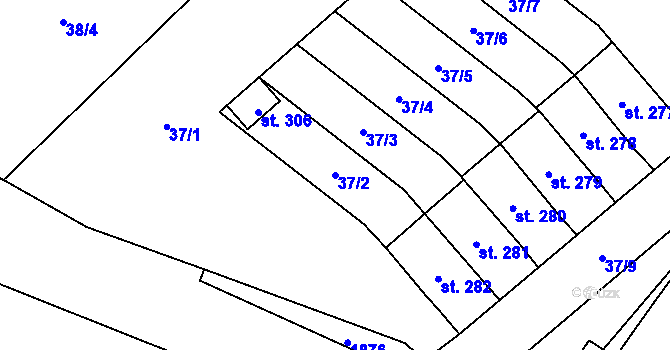 Parcela st. 37/2 v KÚ Předhradí u Skutče, Katastrální mapa