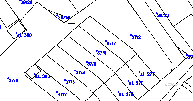Parcela st. 37/6 v KÚ Předhradí u Skutče, Katastrální mapa