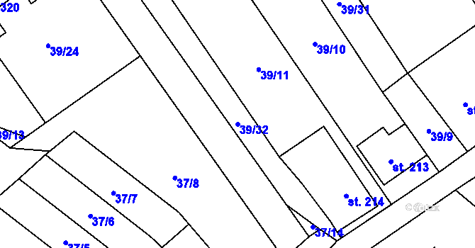 Parcela st. 39/32 v KÚ Předhradí u Skutče, Katastrální mapa