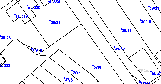 Parcela st. 39/34 v KÚ Předhradí u Skutče, Katastrální mapa