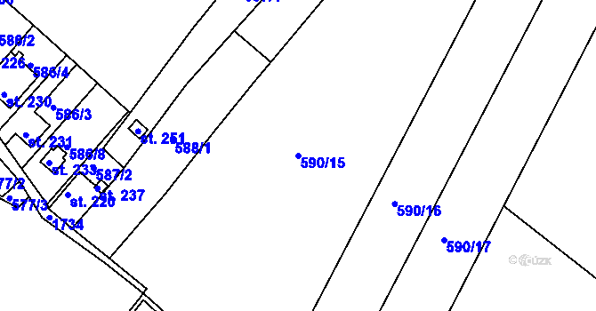 Parcela st. 590/15 v KÚ Předhradí u Skutče, Katastrální mapa