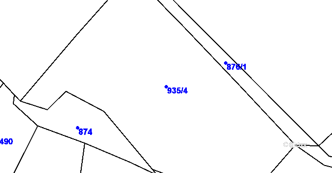 Parcela st. 935/4 v KÚ Předhradí u Skutče, Katastrální mapa
