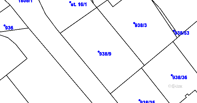 Parcela st. 938/9 v KÚ Předhradí u Skutče, Katastrální mapa