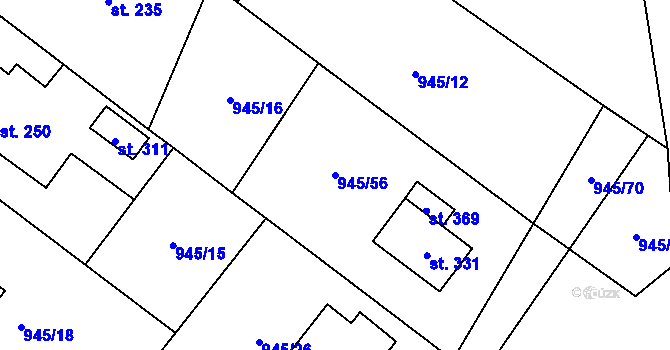 Parcela st. 945/56 v KÚ Předhradí u Skutče, Katastrální mapa
