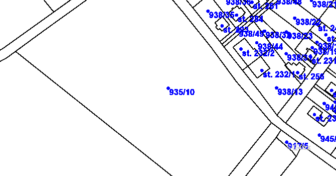 Parcela st. 935/10 v KÚ Předhradí u Skutče, Katastrální mapa