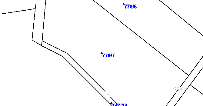 Parcela st. 779/7 v KÚ Předhradí u Skutče, Katastrální mapa