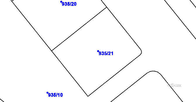 Parcela st. 935/21 v KÚ Předhradí u Skutče, Katastrální mapa
