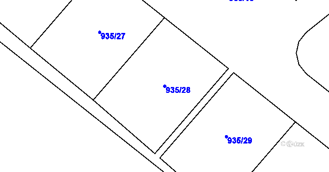 Parcela st. 935/28 v KÚ Předhradí u Skutče, Katastrální mapa