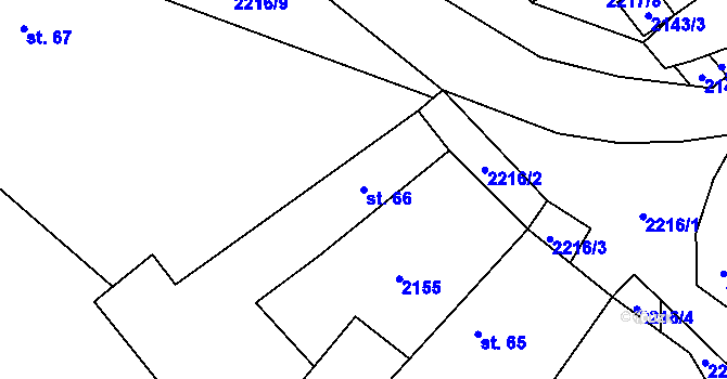 Parcela st. 66 v KÚ Hory u Předína, Katastrální mapa