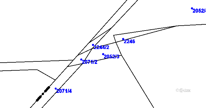 Parcela st. 2052/3 v KÚ Hory u Předína, Katastrální mapa