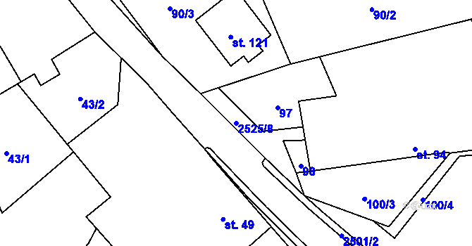 Parcela st. 2525/8 v KÚ Předín, Katastrální mapa