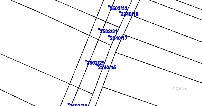 Parcela st. 2240/16 v KÚ Předín, Katastrální mapa