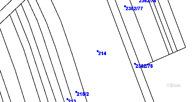 Parcela st. 214 v KÚ Předín, Katastrální mapa