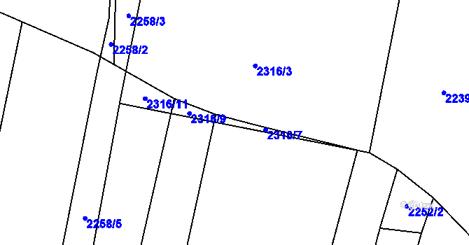 Parcela st. 2316/10 v KÚ Předín, Katastrální mapa