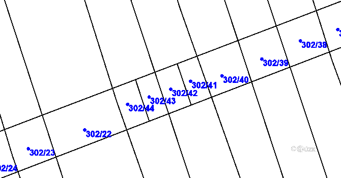 Parcela st. 302/42 v KÚ Předín, Katastrální mapa