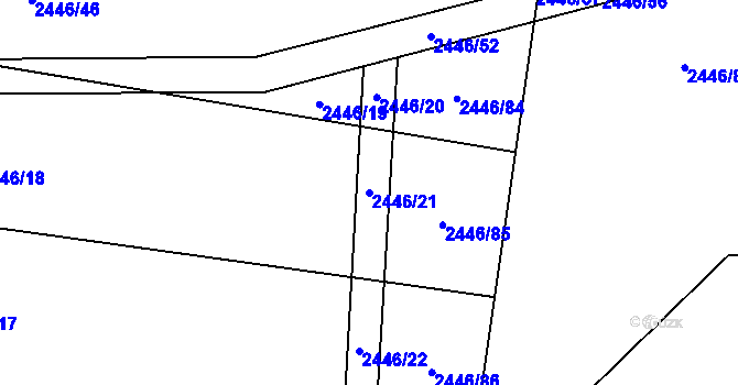 Parcela st. 2446/21 v KÚ Předín, Katastrální mapa