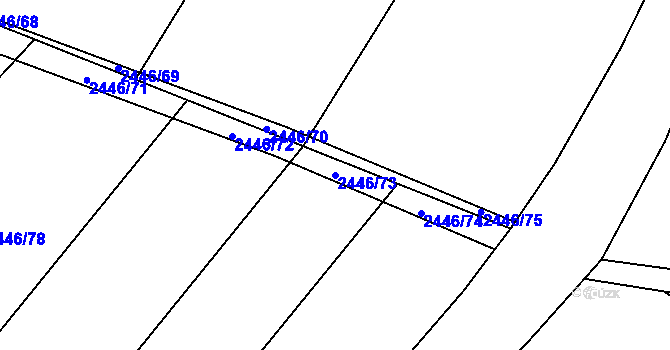 Parcela st. 2446/73 v KÚ Předín, Katastrální mapa