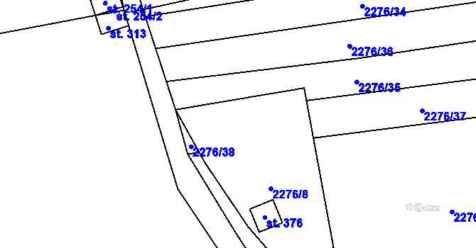 Parcela st. 2276/9 v KÚ Předín, Katastrální mapa