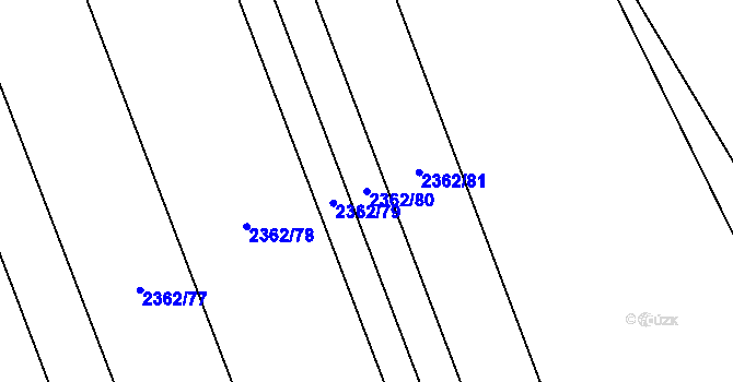 Parcela st. 2362/80 v KÚ Předín, Katastrální mapa