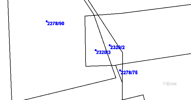 Parcela st. 2320/3 v KÚ Předín, Katastrální mapa
