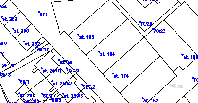 Parcela st. 164 v KÚ Předměřice nad Jizerou, Katastrální mapa