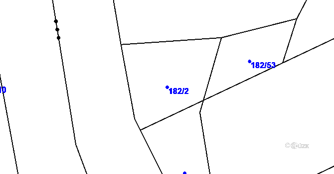 Parcela st. 182/2 v KÚ Předměřice nad Jizerou, Katastrální mapa