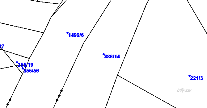 Parcela st. 888/14 v KÚ Předměřice nad Jizerou, Katastrální mapa