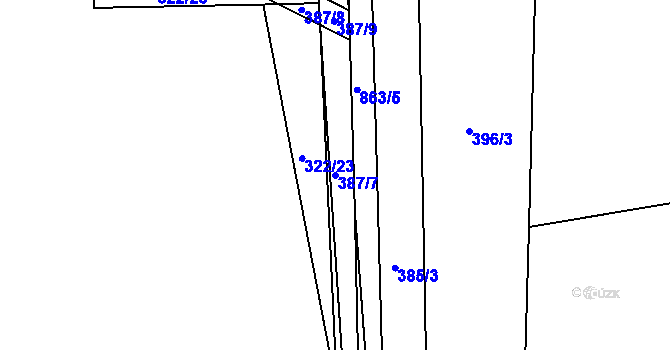 Parcela st. 387/7 v KÚ Předměřice nad Jizerou, Katastrální mapa