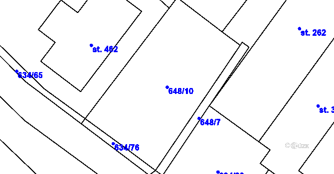 Parcela st. 648/10 v KÚ Předměřice nad Jizerou, Katastrální mapa