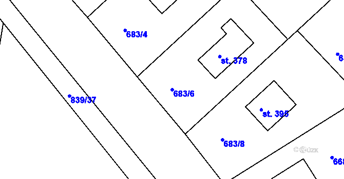 Parcela st. 683/6 v KÚ Předměřice nad Jizerou, Katastrální mapa