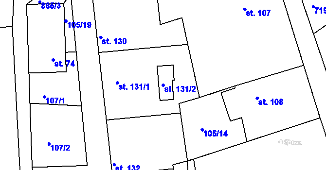 Parcela st. 131/2 v KÚ Předměřice nad Jizerou, Katastrální mapa