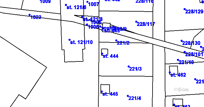 Parcela st. 444 v KÚ Předměřice nad Labem, Katastrální mapa