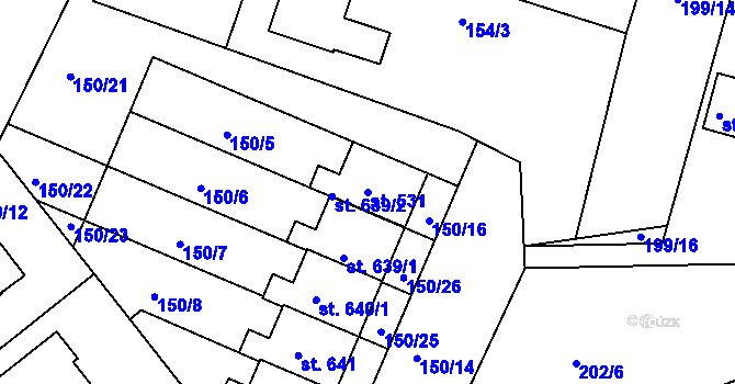 Parcela st. 531 v KÚ Předměřice nad Labem, Katastrální mapa
