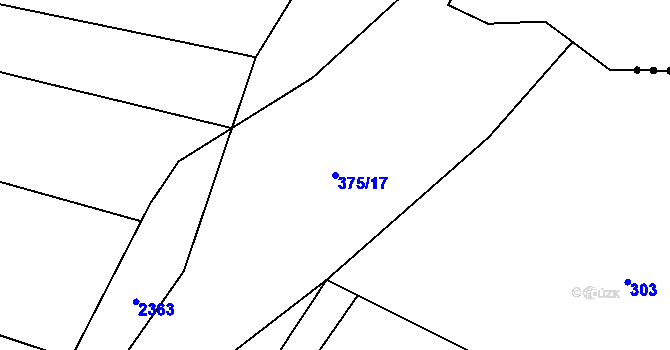 Parcela st. 375/17 v KÚ Předměřice nad Labem, Katastrální mapa