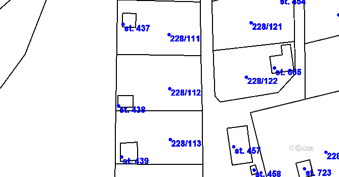 Parcela st. 228/112 v KÚ Předměřice nad Labem, Katastrální mapa