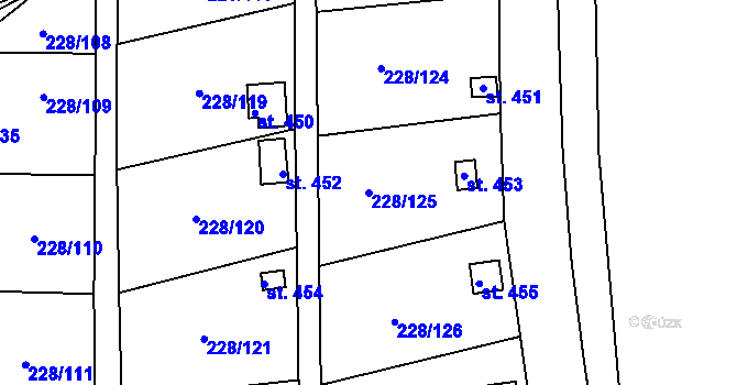 Parcela st. 228/125 v KÚ Předměřice nad Labem, Katastrální mapa