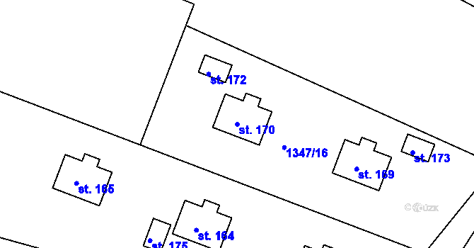 Parcela st. 170 v KÚ Předmíř, Katastrální mapa