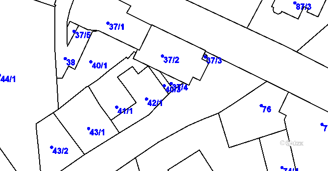 Parcela st. 40/3 v KÚ Přední Kopanina, Katastrální mapa