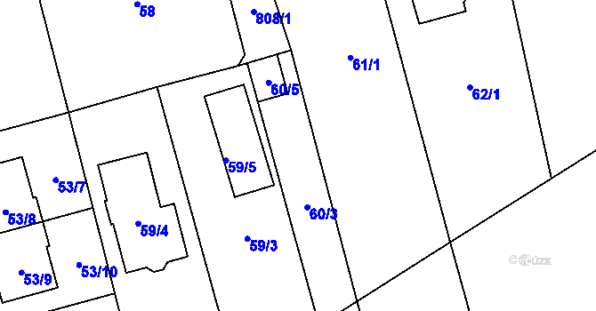 Parcela st. 60 v KÚ Přední Kopanina, Katastrální mapa