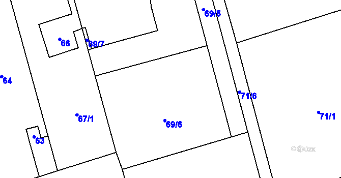 Parcela st. 69 v KÚ Přední Kopanina, Katastrální mapa