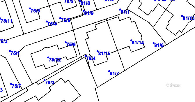 Parcela st. 81/15 v KÚ Přední Kopanina, Katastrální mapa