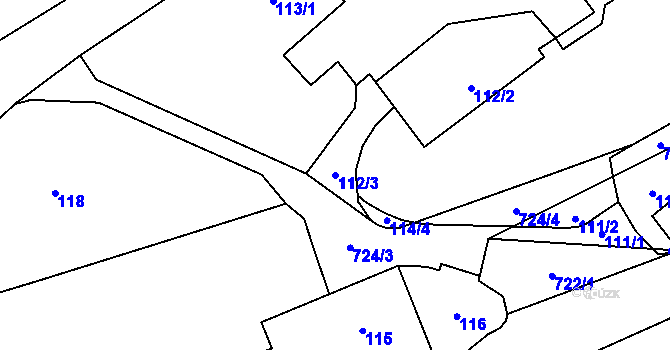 Parcela st. 112/3 v KÚ Přední Kopanina, Katastrální mapa