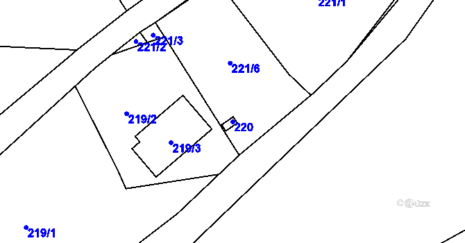 Parcela st. 220 v KÚ Přední Kopanina, Katastrální mapa