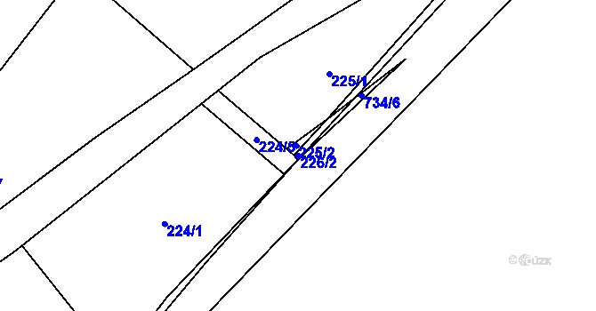 Parcela st. 226/2 v KÚ Přední Kopanina, Katastrální mapa