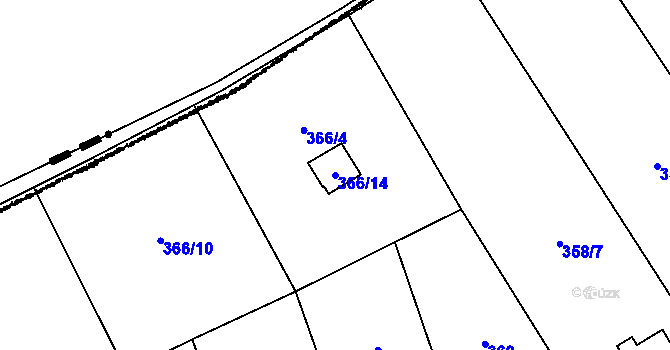 Parcela st. 366/14 v KÚ Přední Kopanina, Katastrální mapa