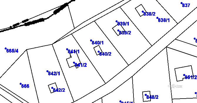 Parcela st. 840/2 v KÚ Přední Kopanina, Katastrální mapa